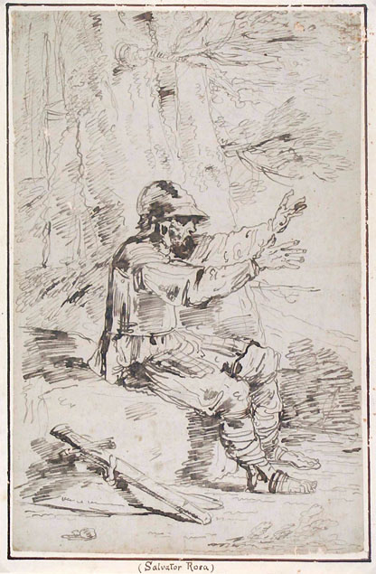 Felice Giani, an armed man seated on a rock